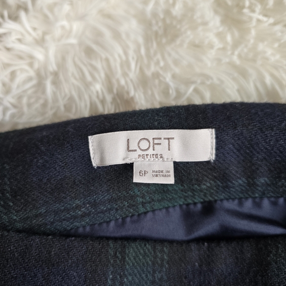 Loft Petite Plaid Button Trim Shift Skirt - Picture 5 of 7